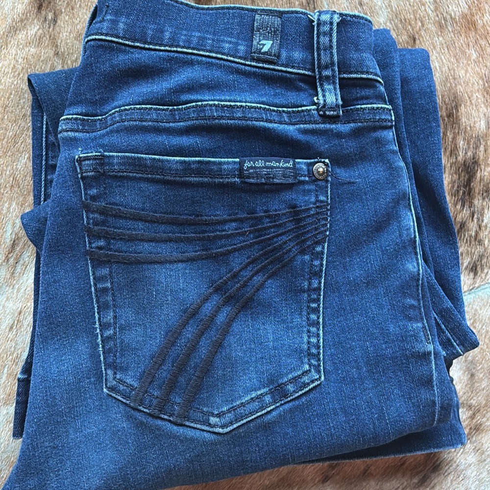 7 For All Mankind Dark Blue Flare Jeans